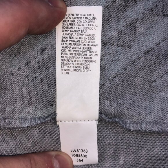 Lucky Brand Tunic Top Womens L Blue Gray Aztec Boho Bohemian India Long Sleeve - Picture 8 of 8